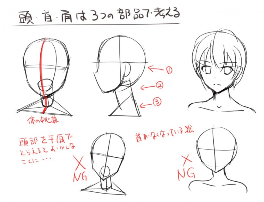頭 首 肩の連結について 上達 アニメイラスト解体新書