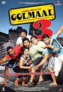 Ajay Devgn, Kareena Kapoor, Arshad Warsi, Tusshar Kapoor, Shreyas Talpade, Kunal Khemu film San of Golmaal 3