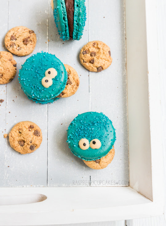 Cookie Monster Macarons