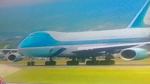 .Aire Force One que transporta al Presidente de los Estados Unidos Barack Obama aterrizo en suelo costarricense. CRH