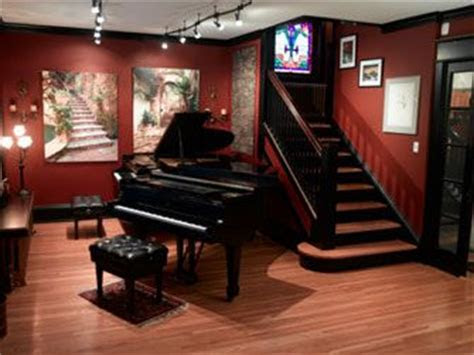 day  piano room  completely black  white color