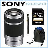 Sony SEL55210 55-210mm F4.5-6.3 E-Mount Lens for Sony NEX Cameras + 16GB SDHC...