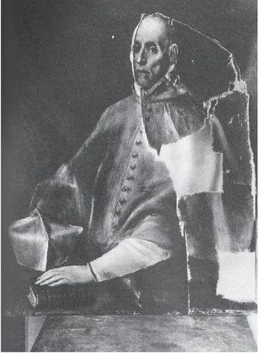 Cuadro de El Greco roto a cuchilladas (Retrato del Cardenal Tavera)