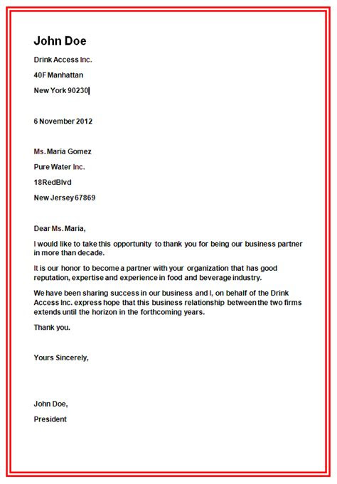 The date is written below the address after leaving one line. Business Letter Format - Slim Image