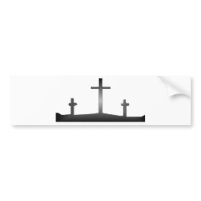Easter black and white crosses bumper stickers by marylouroche