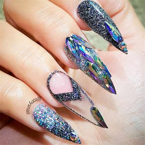 trendy  cute stiletto nails designs