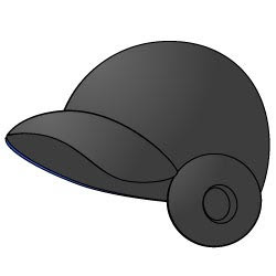H28黒い野球用ヘルメット イラストレーター無料素材