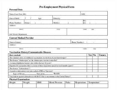 Read pre employment physical form samples Kobo PDF