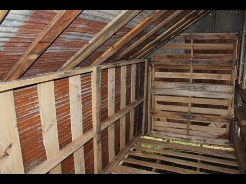 ... Free or Cheap Shed from Pallets DIY Garage Storage Pt 5 - YouTube