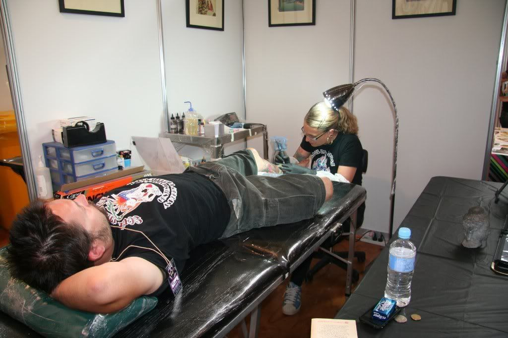 Trav taking it easy while Clare slaves away