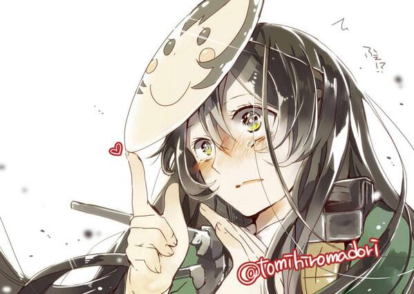 艦これ お面をパカっとされた筑摩さんが可愛い 改二前にー