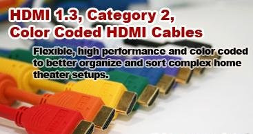 HDMI 1.3a Category 2 Certified Cable 28AWG - 6ft w/Ferrite Cores (Gold Plated Connectors) - ORANGE