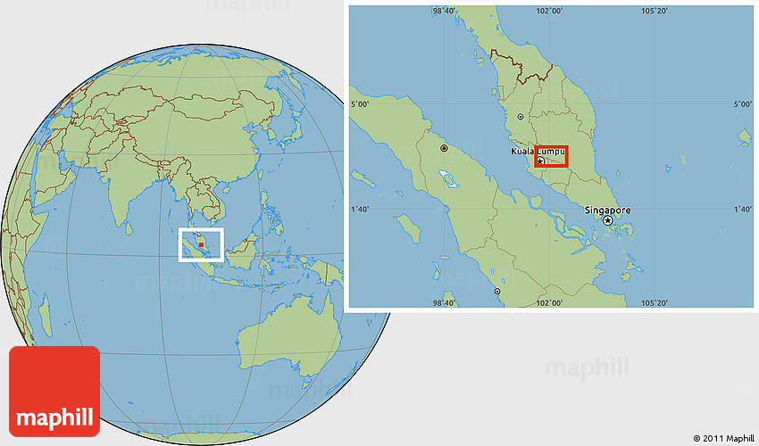 Savanna Style Location Map Of Kuala Lumpur