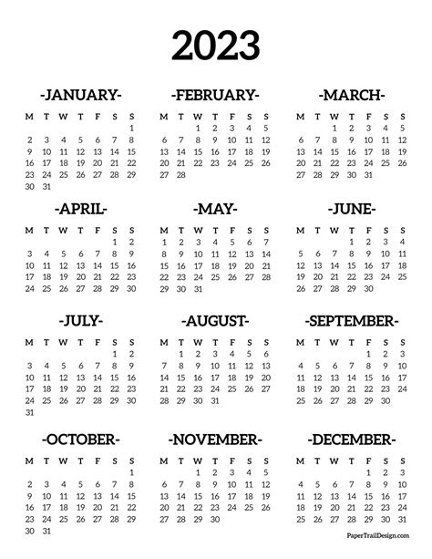  printable calendar 2023 monday to sunday get calendar 2023 update