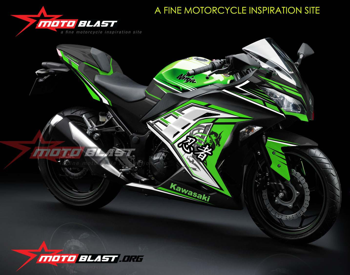 NINJA 250R FI GREEN WHITE NEW2 MOTOBLAST