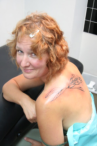 getting my first tattoo @ Sacred Heart Tattoo and Body Piercing in Kits