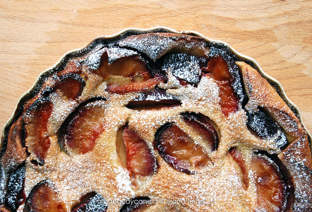 Red plum clafoutis