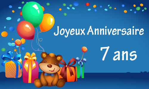 Carte Anniversaire Enfant 7 Ans Nounours