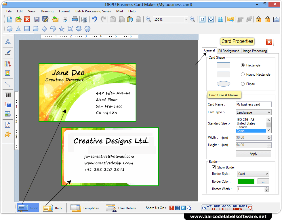 Business Card Maker Software Designs Business Cards In
