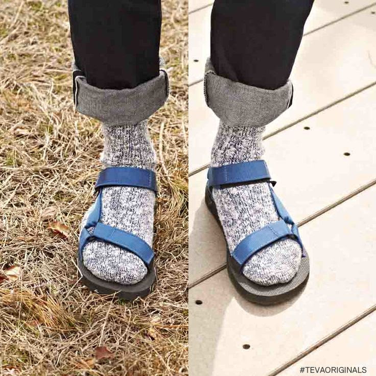 Pair wool socks and Teva sandals for an all-weather look. # ...