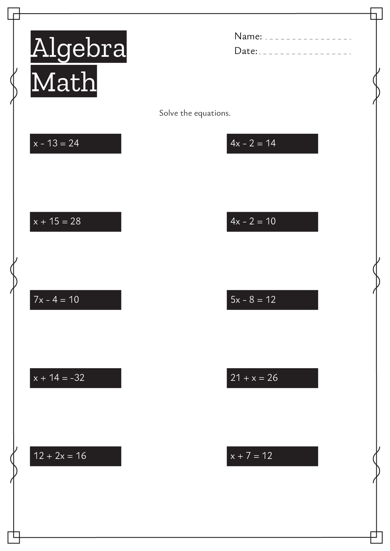 13 Best Images of Algebra 1 Factoring Puzzle Worksheets ...