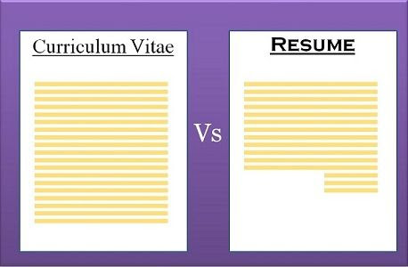 Difference between cv and resume examples