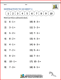 Math worksheets printable amazon subtraction