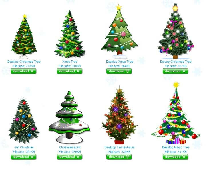 images of christmas trees. The transparency of the Christmas tree can be configured by right-clicking 