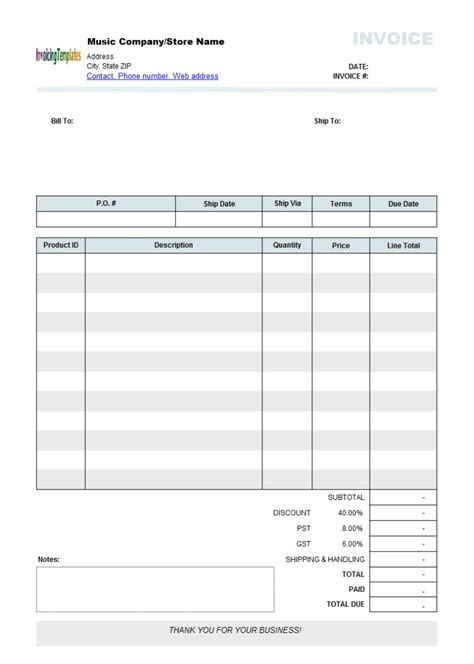  free editable invoice template invoice template ideas