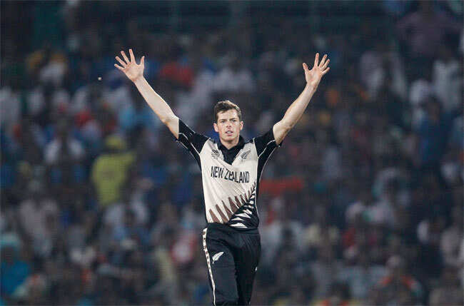 Image result for Mitchell Santner vs Ajinkya Rahane pic together