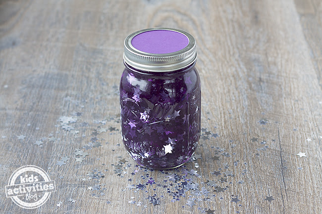 Kids crafts glitter jar