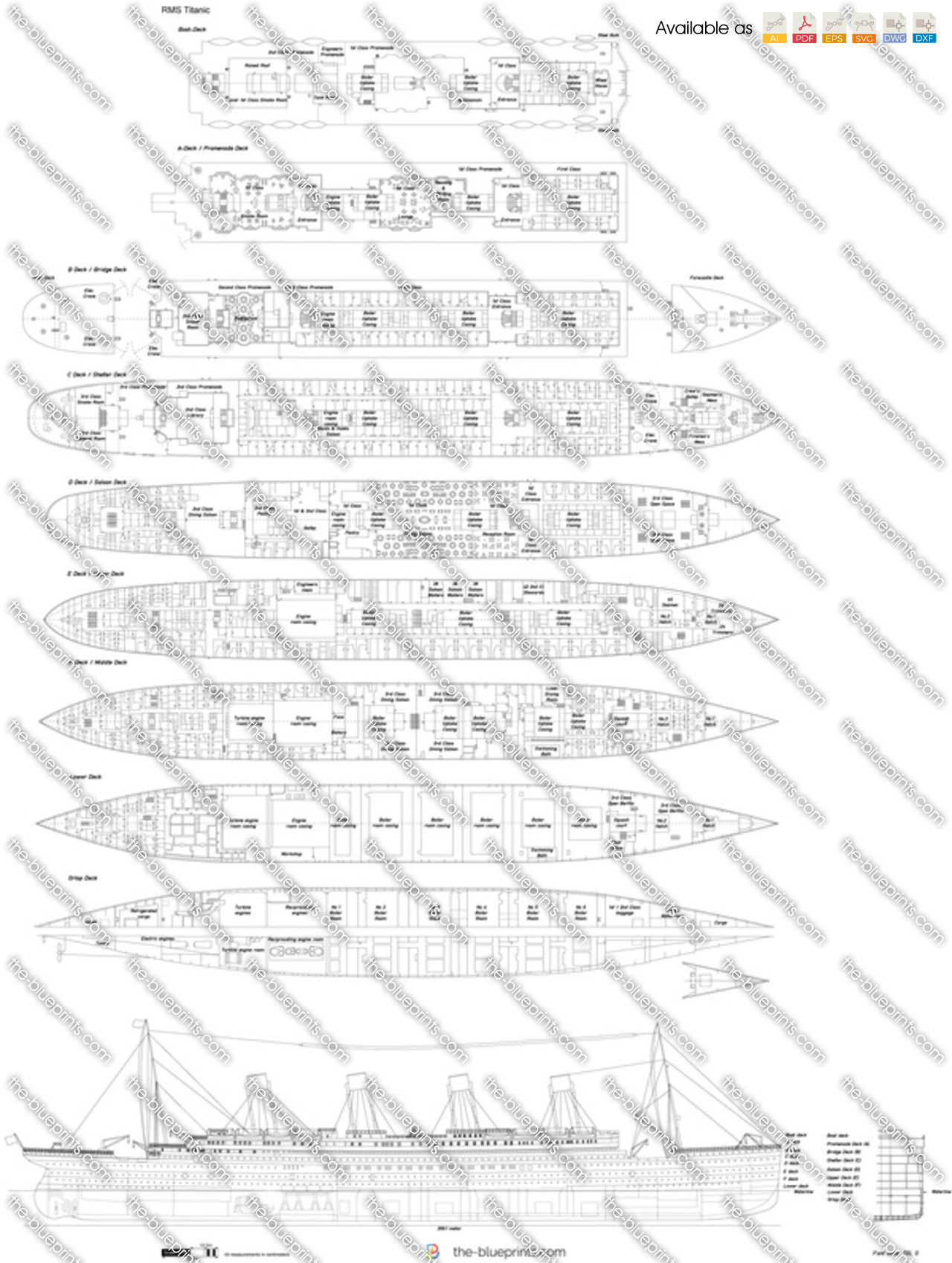 RMS Titanic Deck Plans