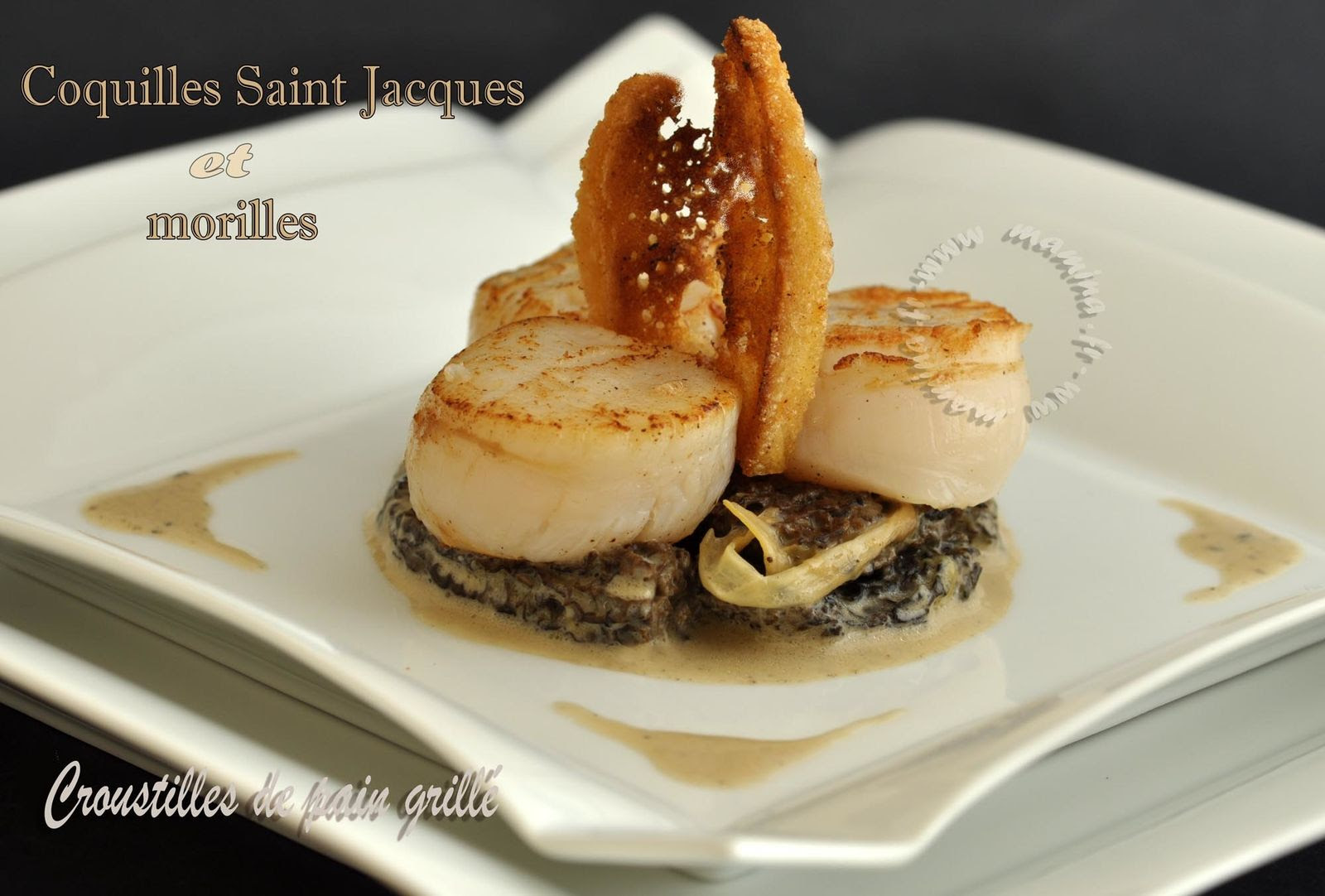 Coquilles Saint Jacques Aux Morilles Crèmées Et Croustilles