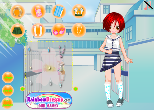 学校にいる女の子の着せ替え Back To School 楽しい着せ替えゲーム
