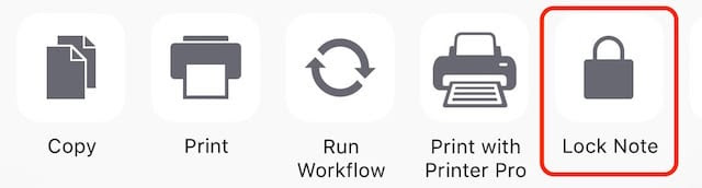 iOS Lock Note Button
