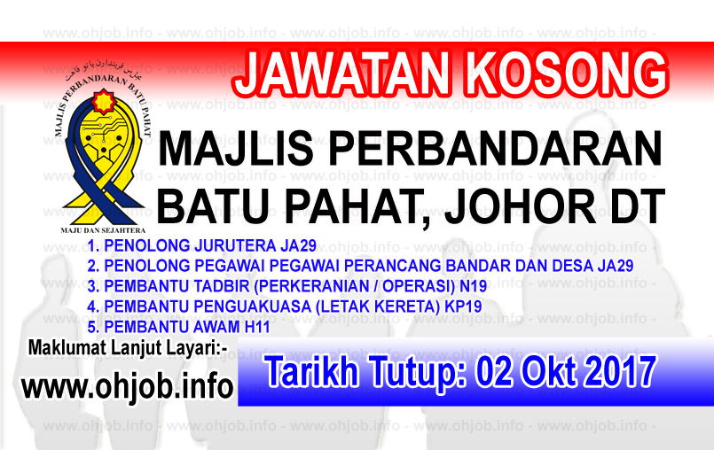 Jawatan Kerja Kosong MPBP - Majlis Perbandaran Batu Pahat logo www.ohjob.info oktober 2017