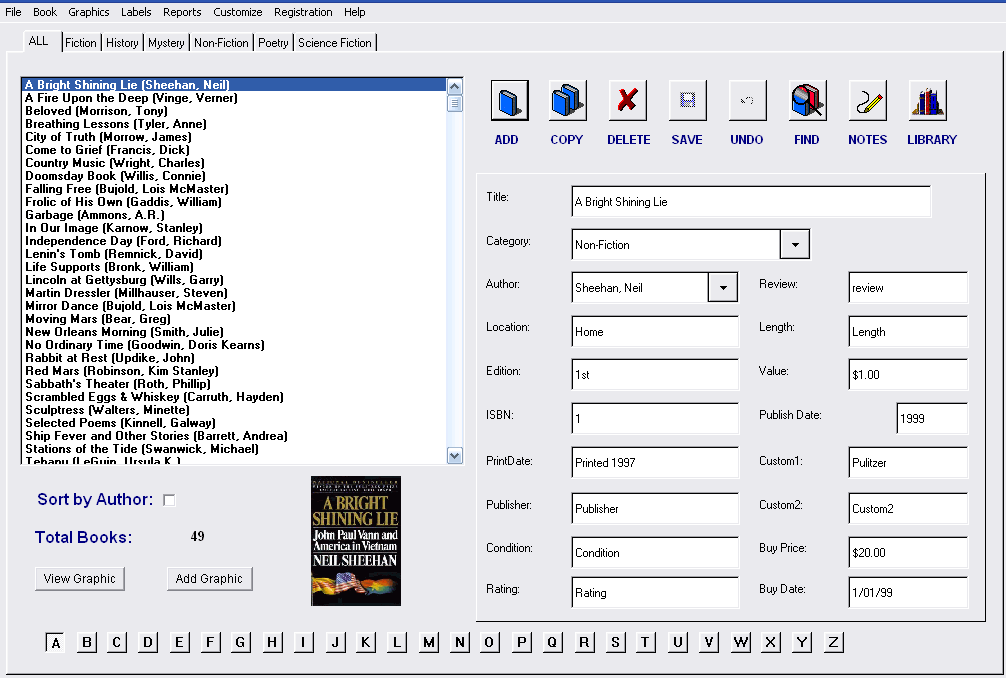 Book Tracker Collector's Edition Screen Shot