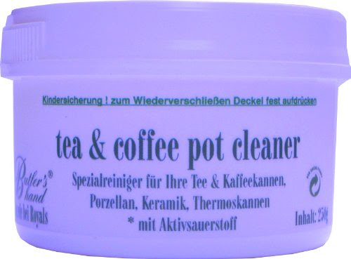 Teekannenreiniger, tea & coffee pot cleaner, Porzellanreiniger mit Aktivsauerstoff 250g, auch für Kaffeekannen, Thermosflaschen und Dekanter geeignet