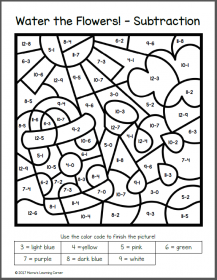 Spring Color By Number Worksheets - Mamas Learning Corner