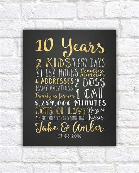 17 Best ideas about 10th Anniversary Gifts on Pinterest  