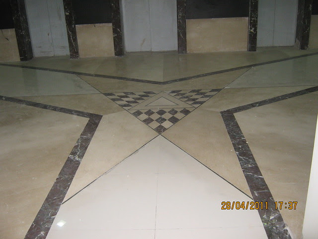 Flooring in elevator lobby of Sangria Towers at Megapolis Hinjewadi Phase 3, Pune