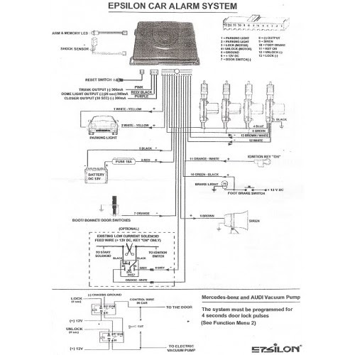 Automobile Alarm Security System (with Trunk Release 