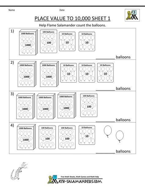  math worksheets place value 3rd grade