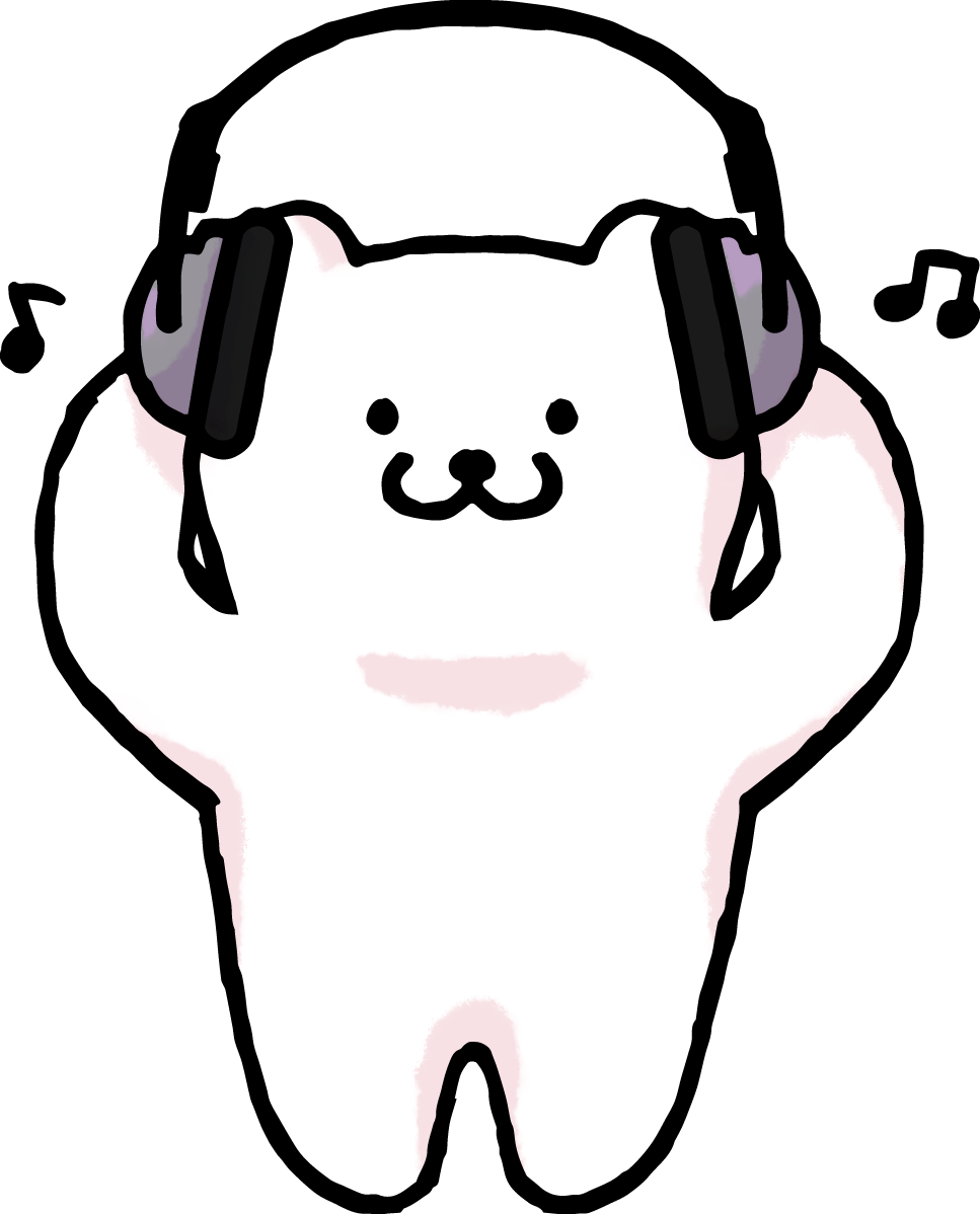 ヘッドホンで音楽を聴いているイラスト かわいい無料イラスト素材