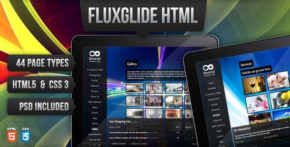 ThemeForest – Fluxglide Complete HTML5 Website with Shop and CMS 2012