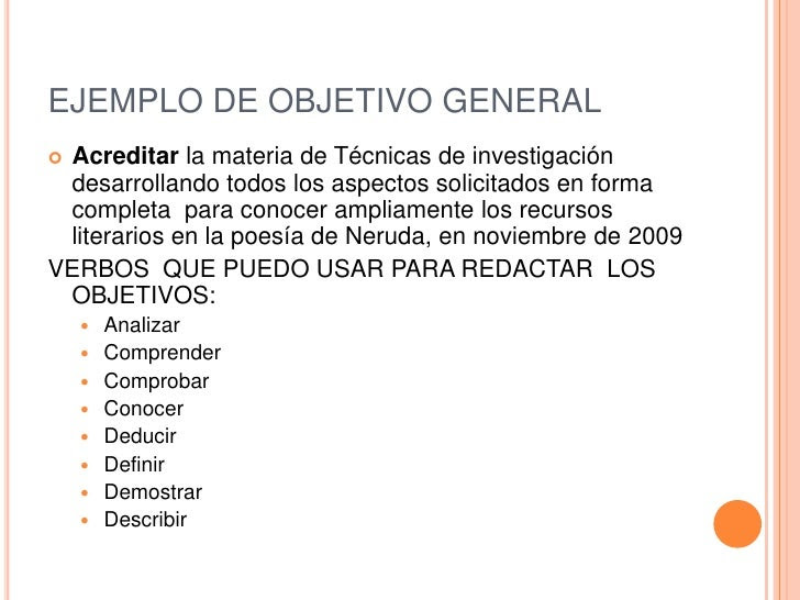 Objetivos de la investigacion