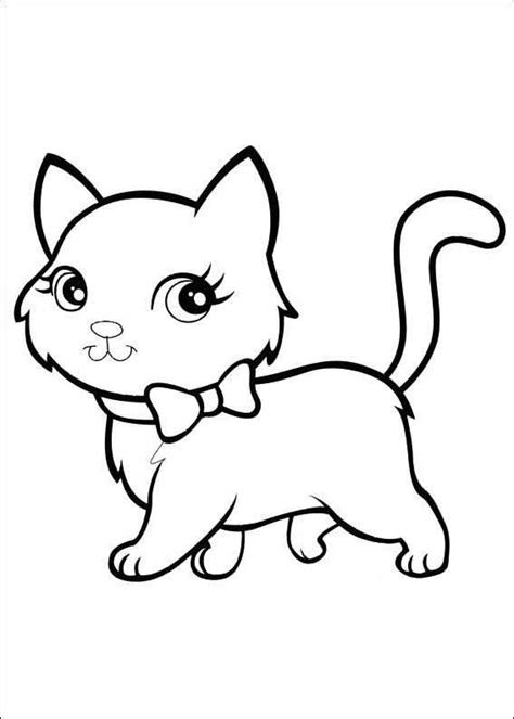 kleurplaat kitten schattig