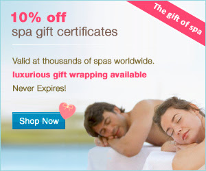 Save 10% on spa gift certificates at WaySpa.com