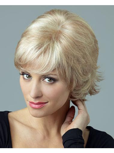 Blonde Curly Synthetic Style Short Wigs, Auburn Ladies Short Wig