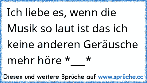 Ich Liebe Es Wenn Die Musik So Laut Ist Das Ich Keine